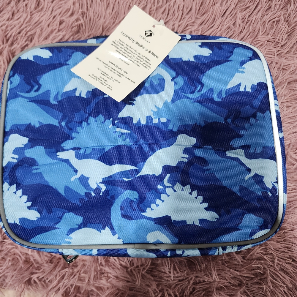 Blue Dinosaur Kids Accessory Or Lunch Box Case